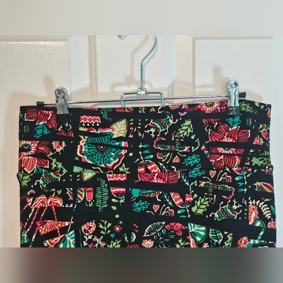 LulaRoe Tropical Floral Black Pencil Skirt Women's Sz M - Picture 3 of 9